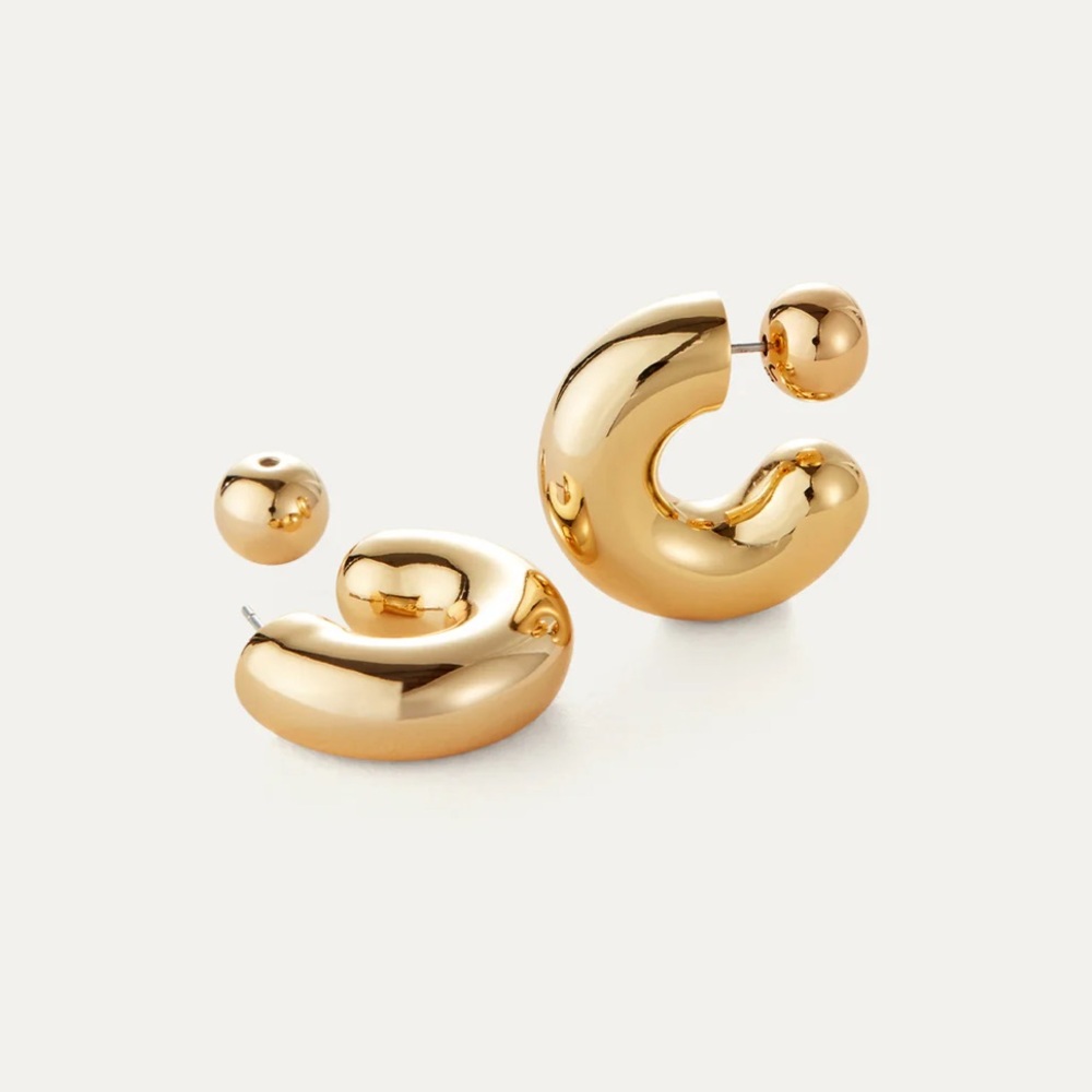 Jenny Bird Chunky Gold Hoop Post Earrings